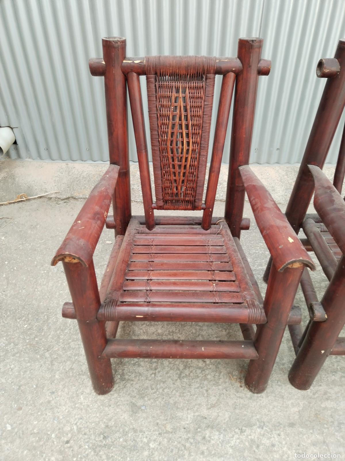 Antig&uuml;edades: 2 sillones pagoda en bamb&uacute; - Foto 9