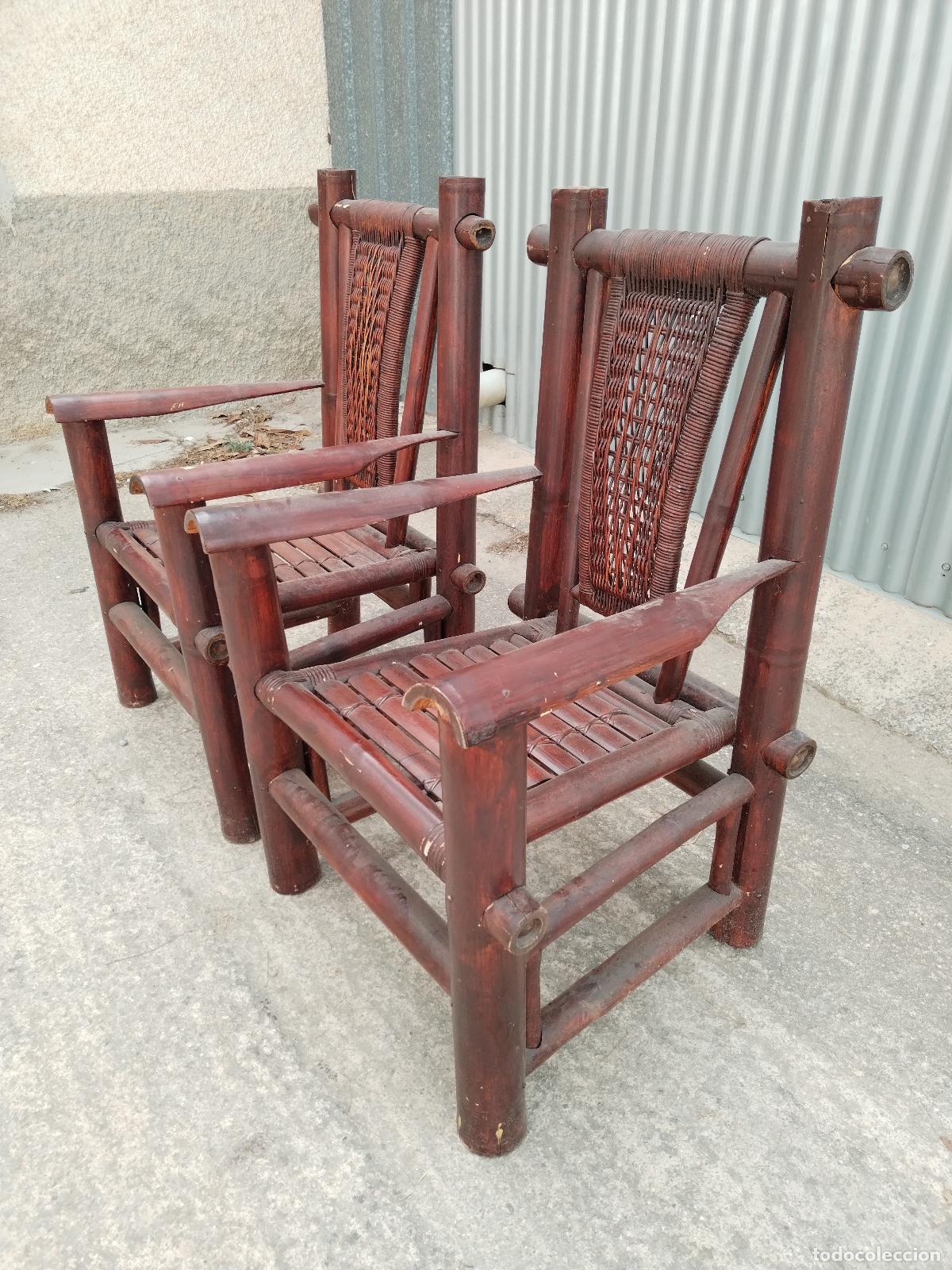 Antig&uuml;edades: 2 sillones pagoda en bamb&uacute; - Foto 10