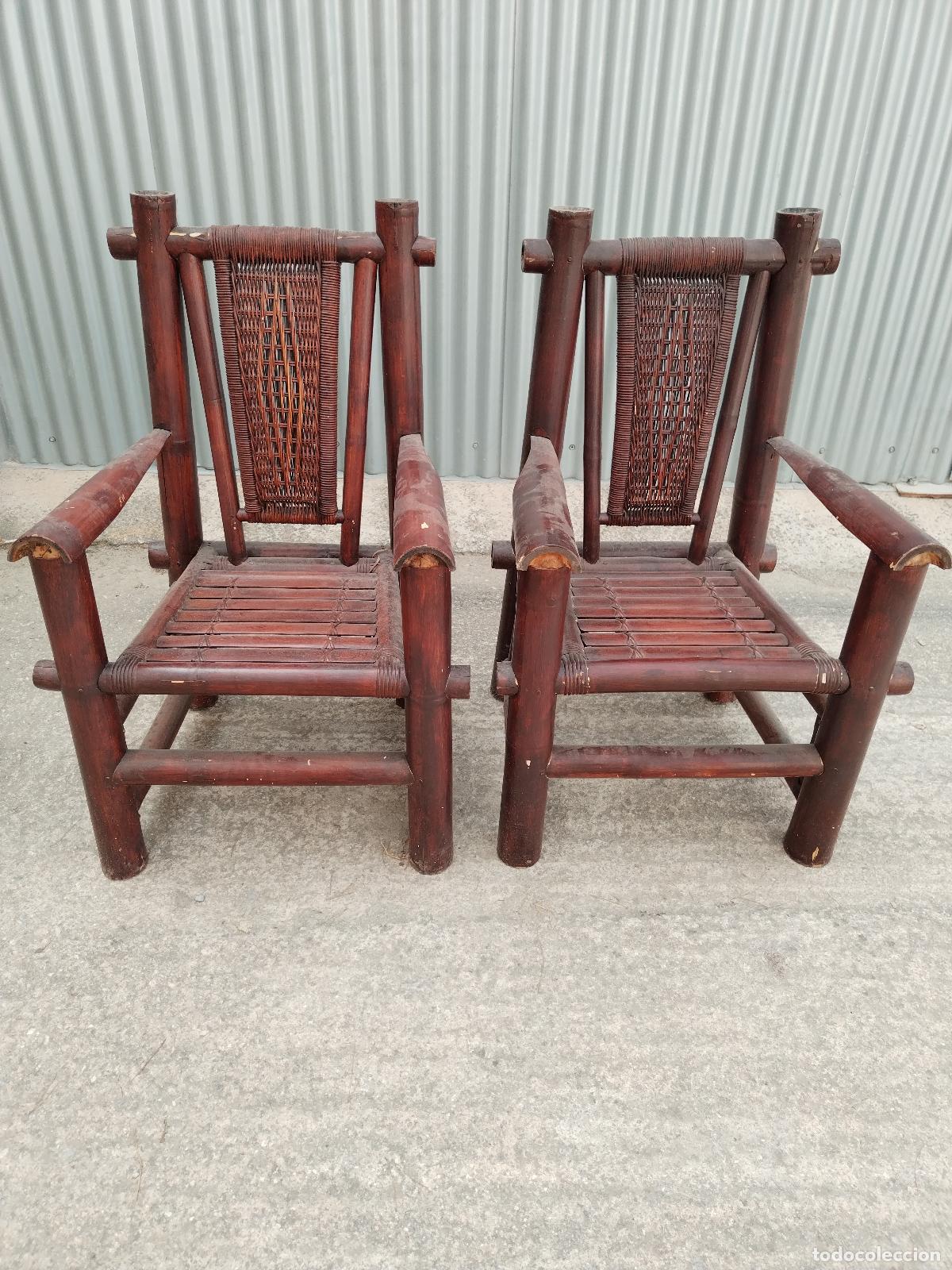 Antig&uuml;edades: 2 sillones pagoda en bamb&uacute; - Foto 11
