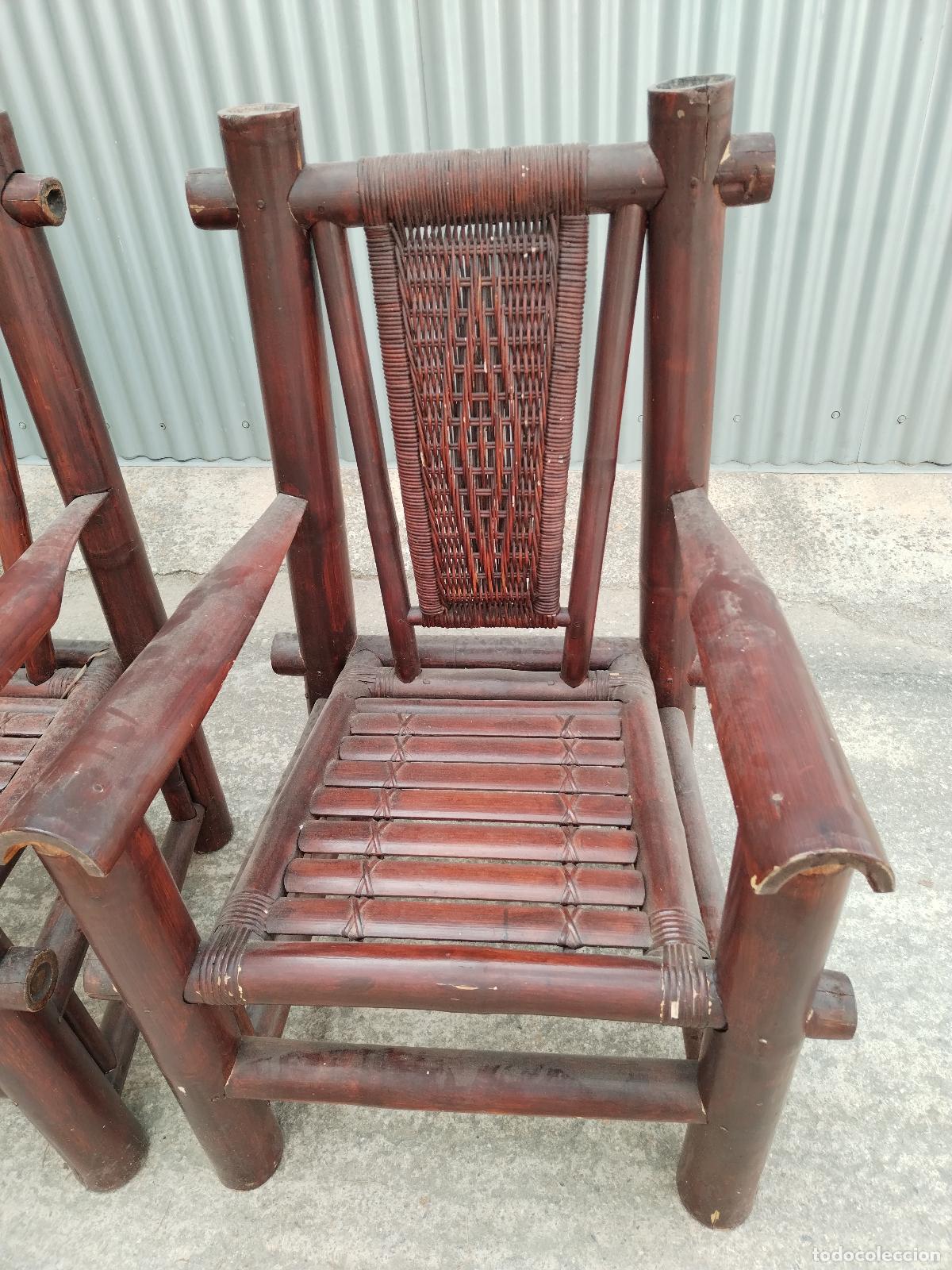 Antig&uuml;edades: 2 sillones pagoda en bamb&uacute; - Foto 12