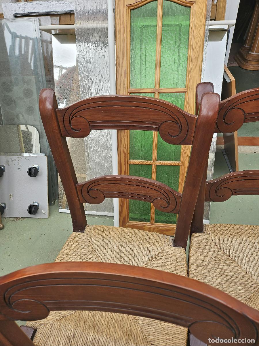 Antig&uuml;edades: 6 sillas de madera rusticas - Foto 4