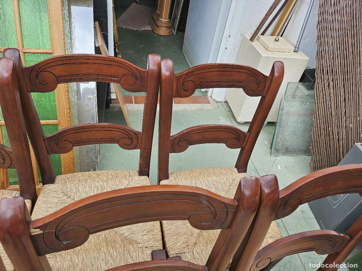 Antig&uuml;edades: 6 sillas de madera rusticas - Foto 5