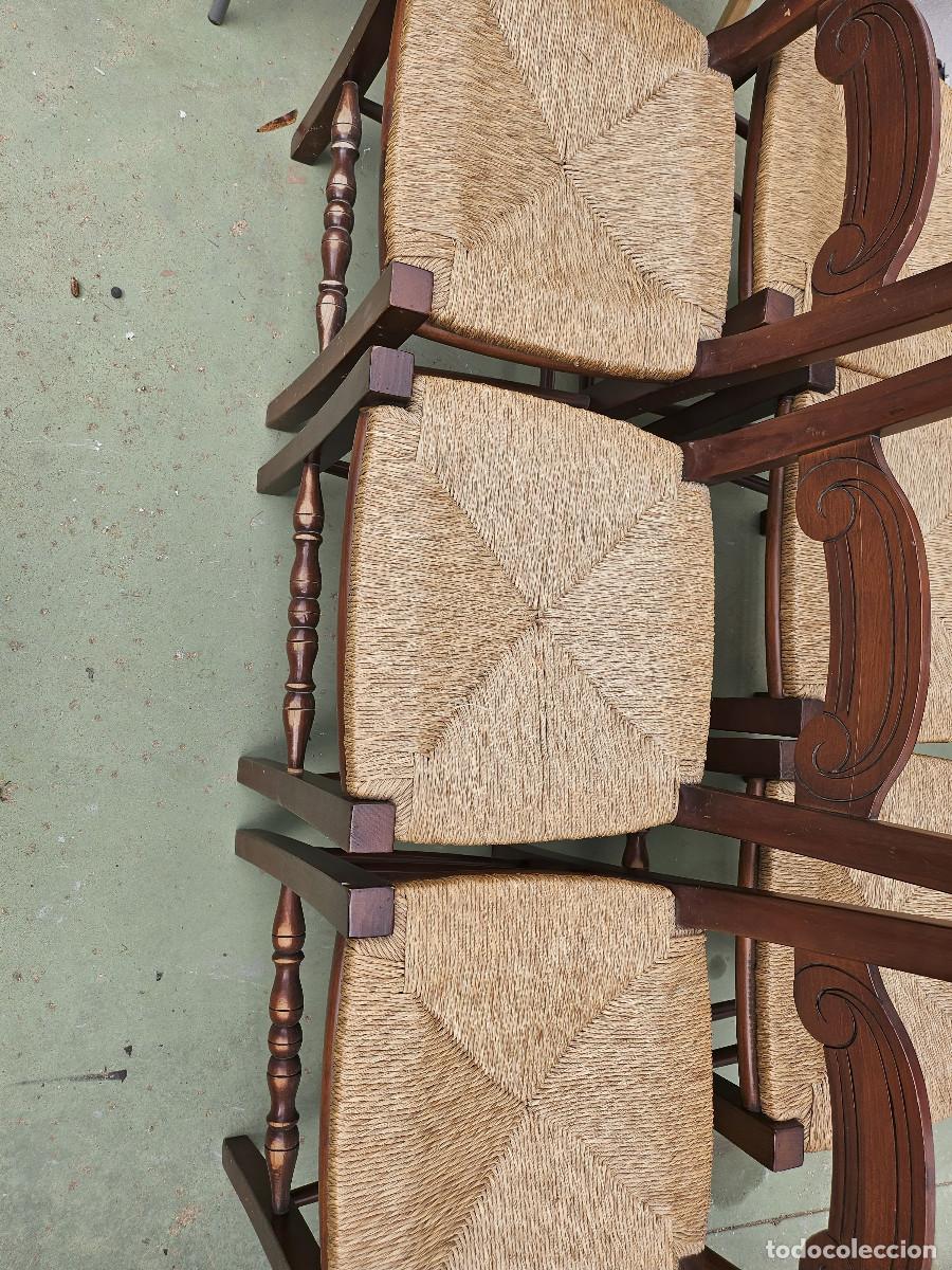 Antig&uuml;edades: 6 sillas de madera rusticas - Foto 7