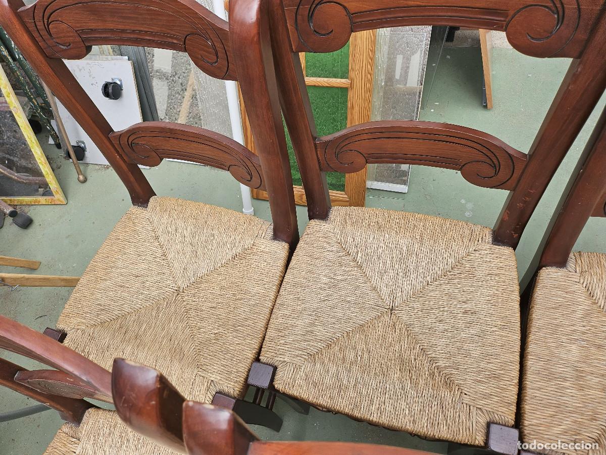 Antig&uuml;edades: 6 sillas de madera rusticas - Foto 8
