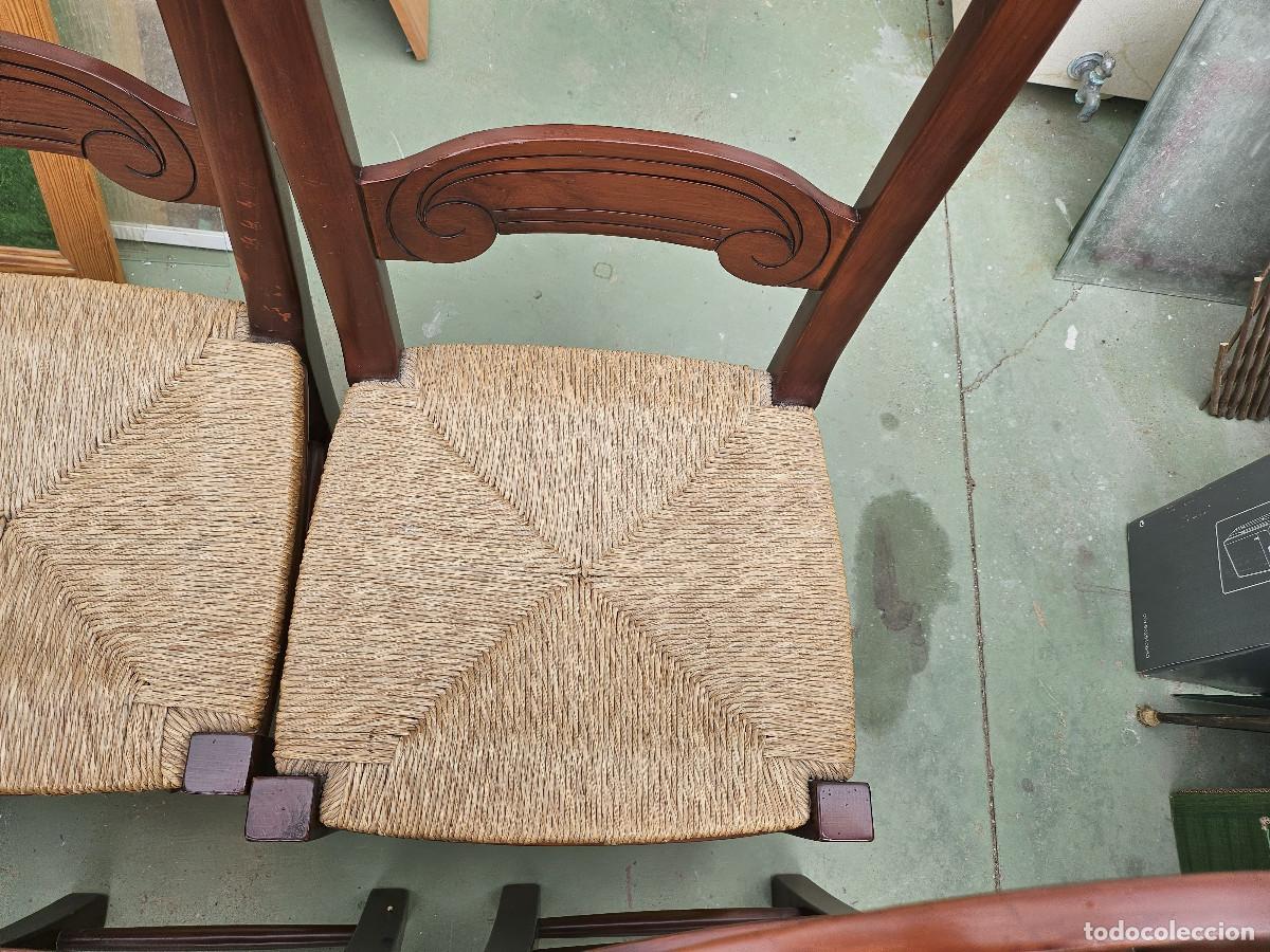 Antig&uuml;edades: 6 sillas de madera rusticas - Foto 9