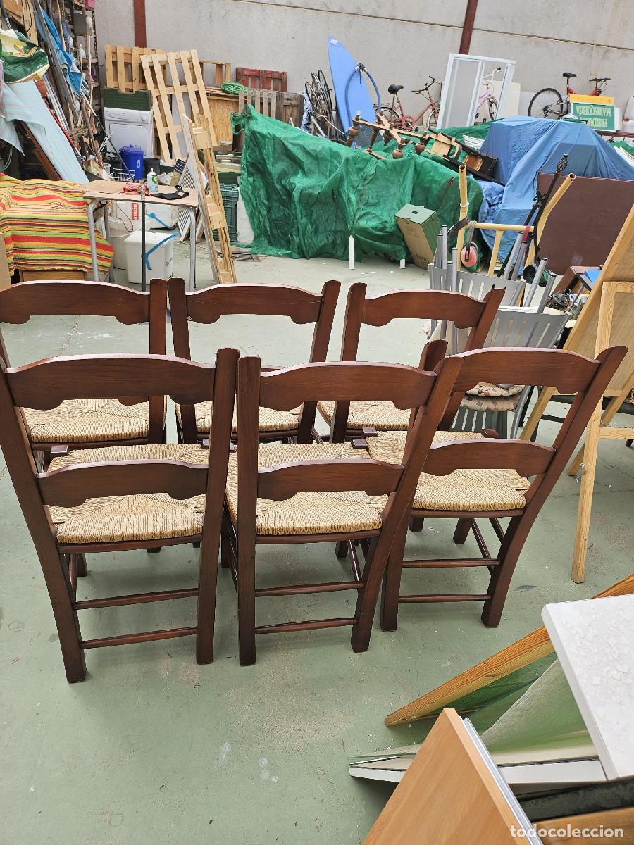 Antig&uuml;edades: 6 sillas de madera rusticas - Foto 10
