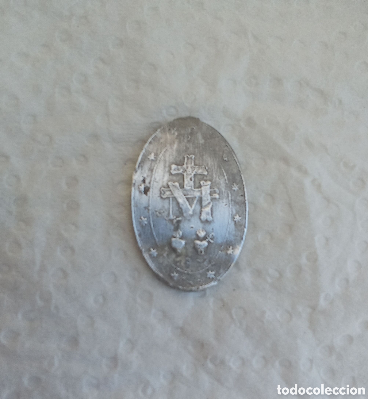 Antig&uuml;edades: MEDALLA RELIGIOSA DE CALAMINA - Foto 2