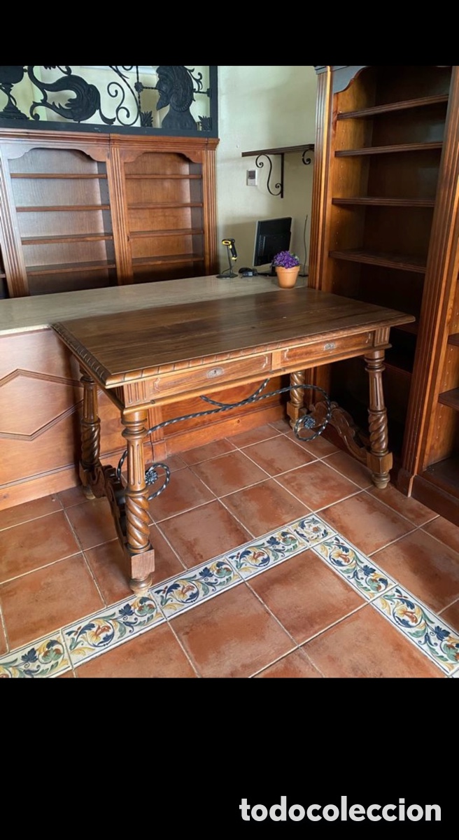 Antig&uuml;edades: Lote Mesa de madera de iroco - Foto 1