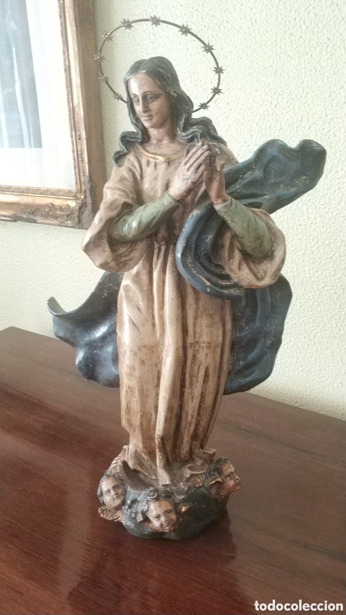 Antig&uuml;edades: Inmaculada de Barro con Corona - Foto 1