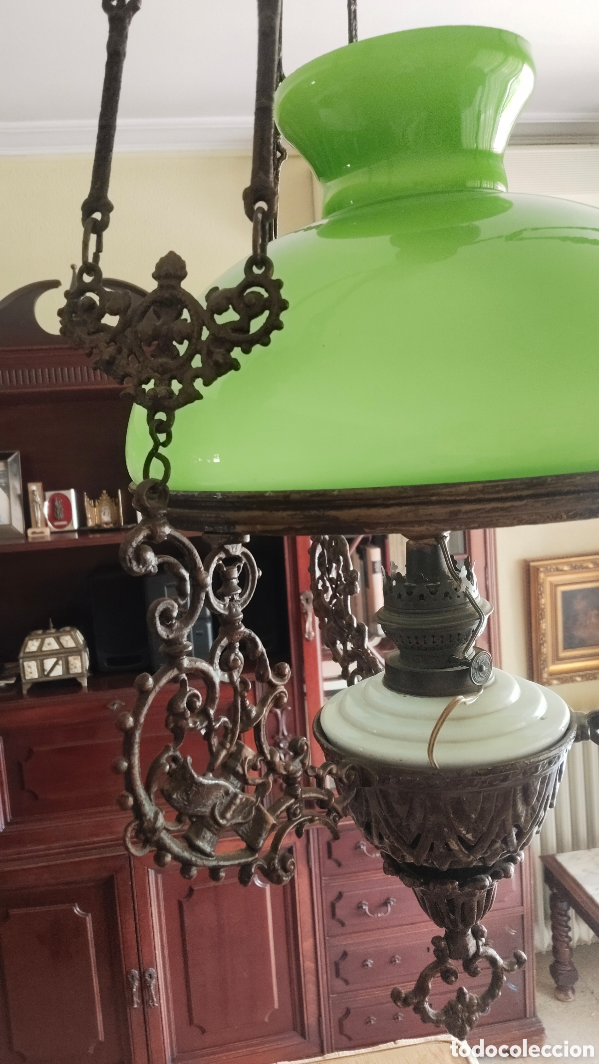 Antig&uuml;edades: Lampara de Hierro Clasica - Foto 3