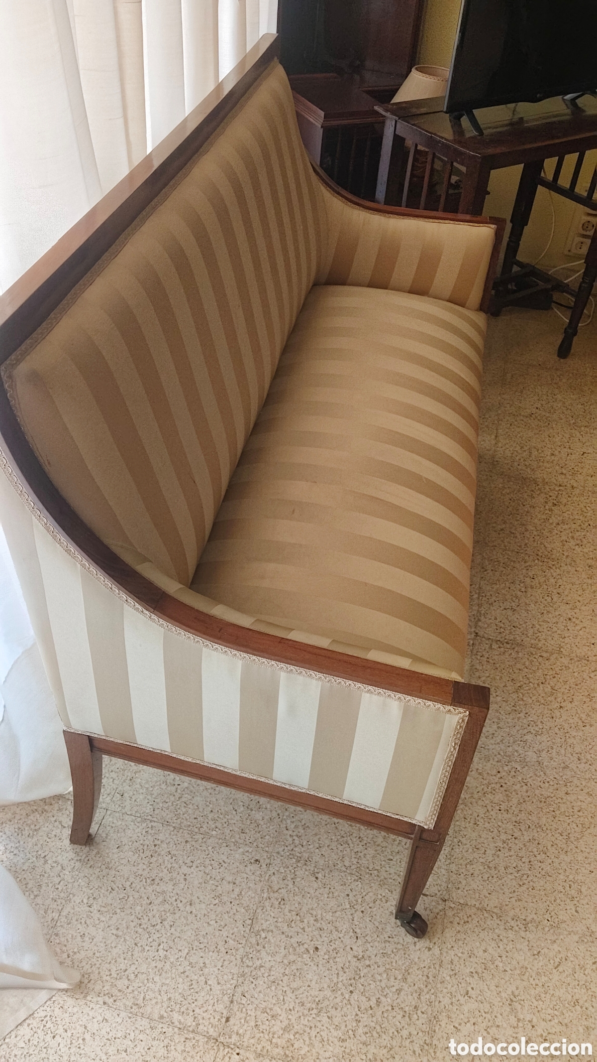 Antig&uuml;edades: Sof&aacute; Divan Beige y Marron - Foto 2