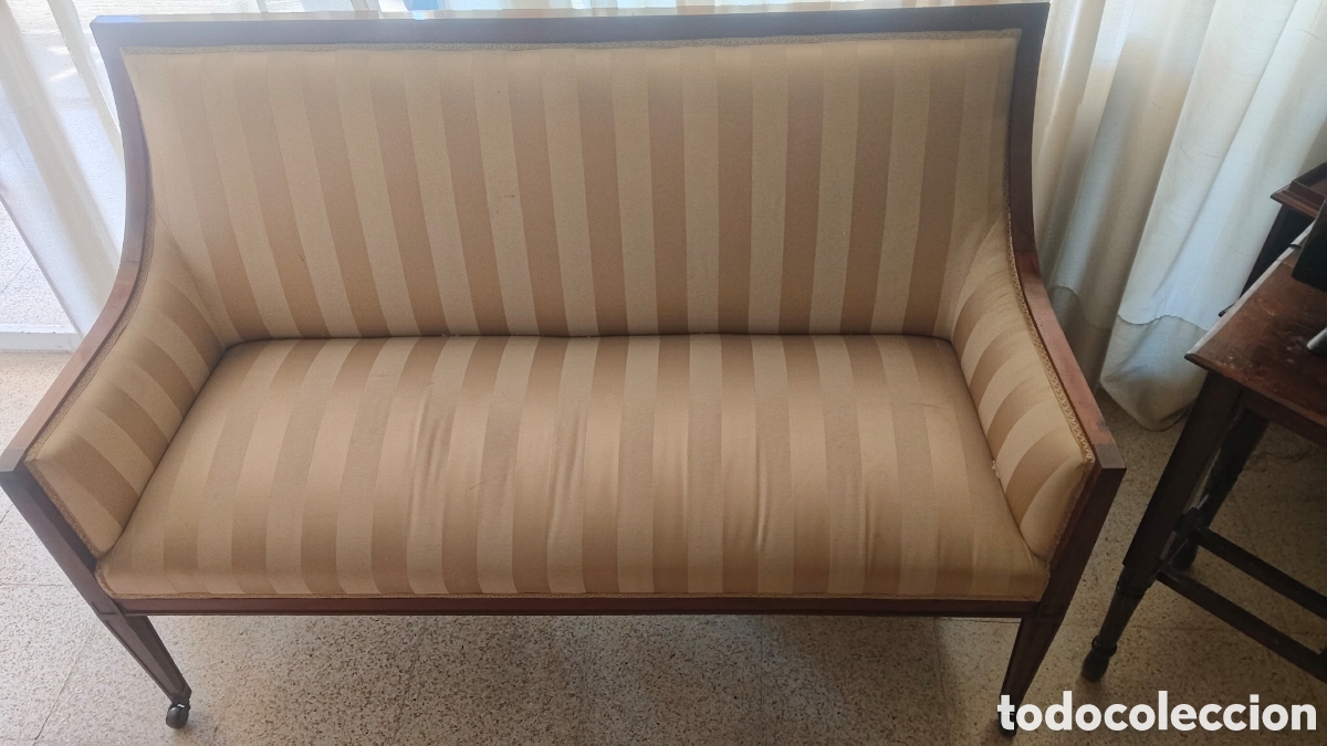 Antig&uuml;edades: Sof&aacute; Divan Beige y Marron - Foto 4