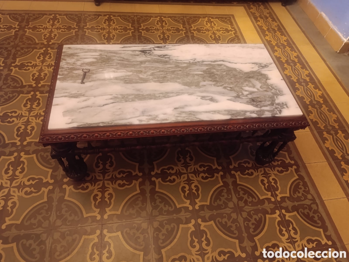 Antig&uuml;edades: Mesa de centro de m&aacute;rmol - Foto 3