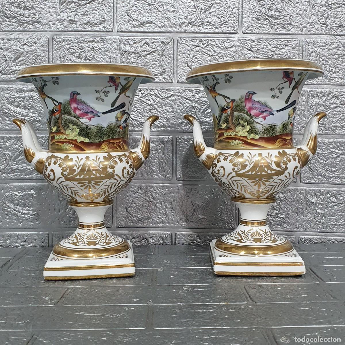 Antig&uuml;edades: Pareja jarrones porcelana sevres - Foto 1