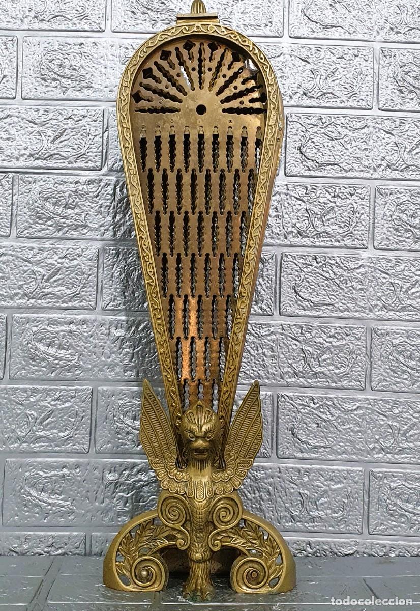 Antig&uuml;edades: Pantalla chispero chimenea de bronce - Foto 2