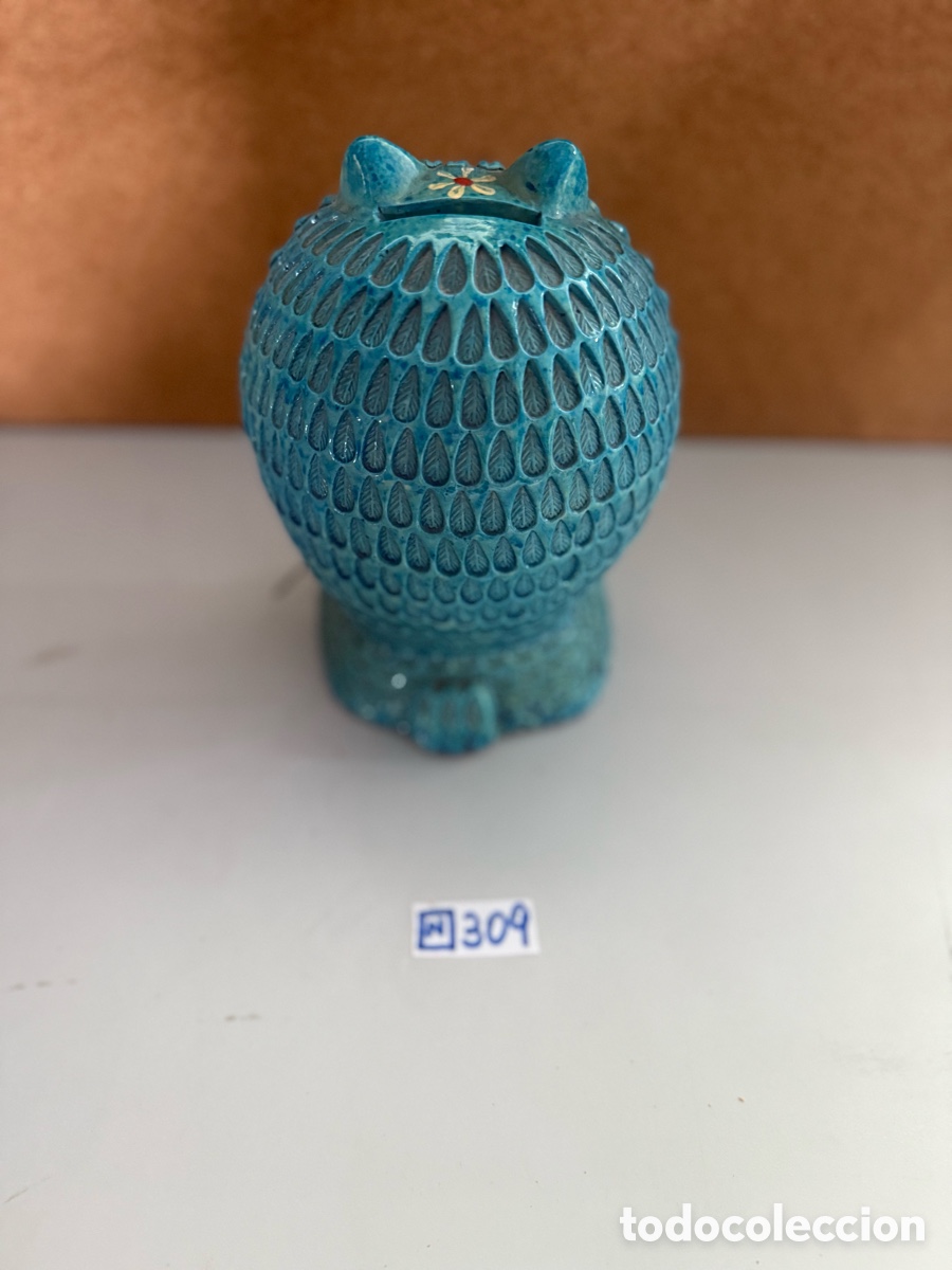 Antig&uuml;edades: Antiguo b&uacute;ho, hucha azul - Foto 2