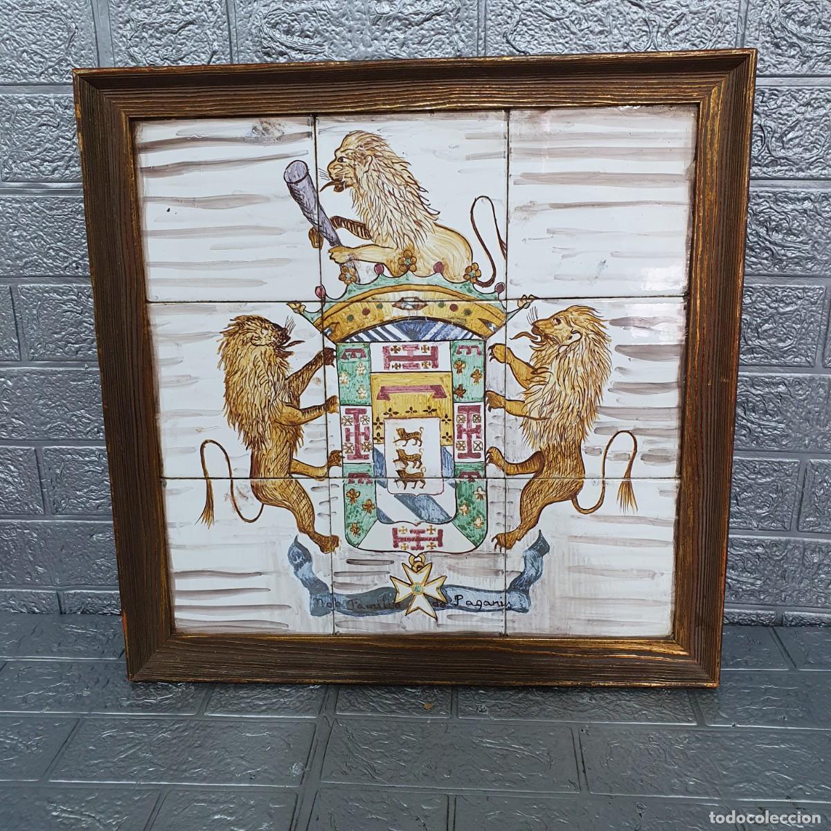Antig&uuml;edades: Cuadro her&aacute;ldico con azulejos - Foto 1