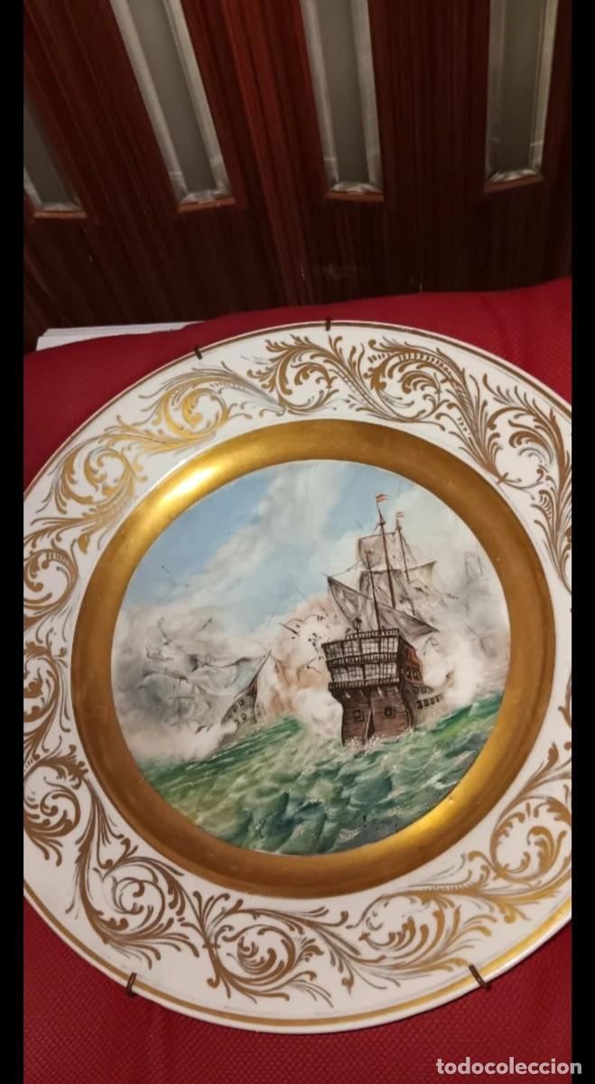 Antiguidades: Antiguo plato grande 35cm