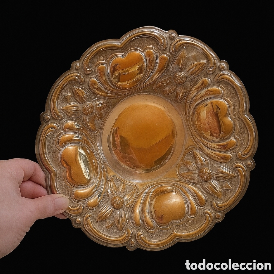Antig&uuml;edades: ANTIGUO CENTRO DE MESA - ALPACA DORADA - - Foto 2