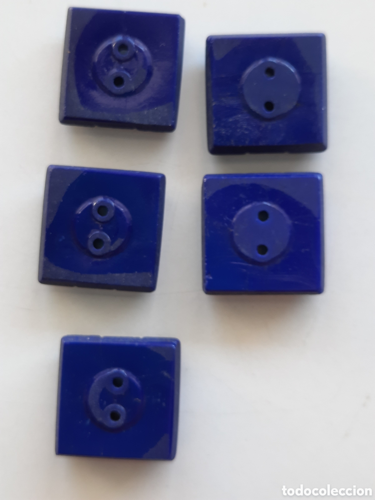 Antig&uuml;edades: 5 botones antiguos de cristal azul - Foto 2
