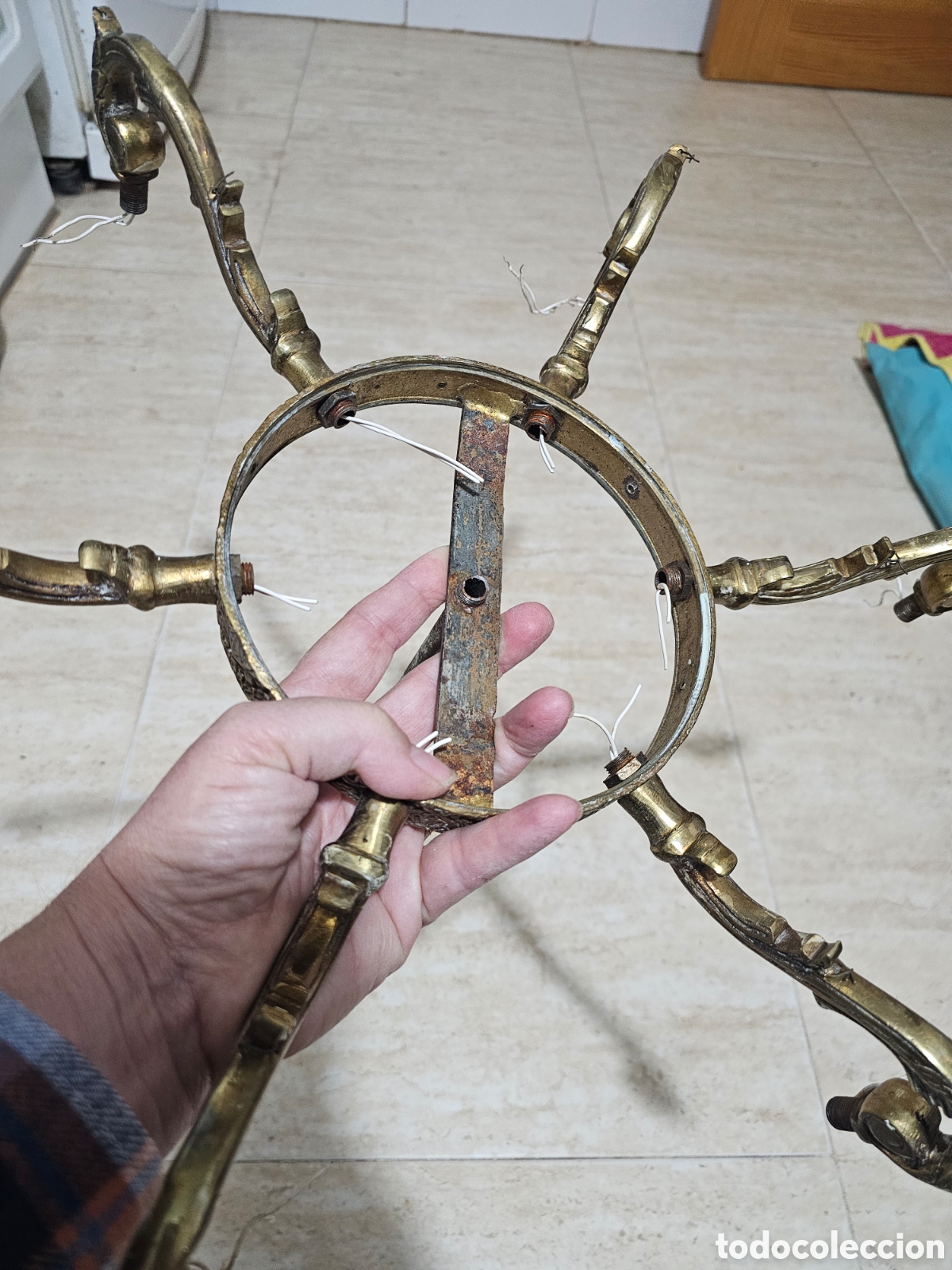 Antig&uuml;edades: Piezas lampara techo tipo ara&ntilde;a - Foto 5