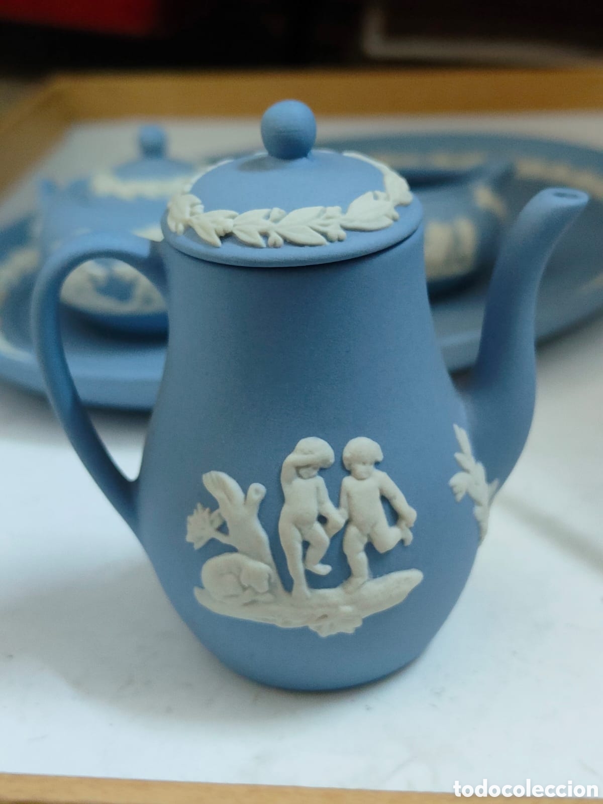 Antig&uuml;edades: Juego de t&eacute; azul miniatura - Foto 3