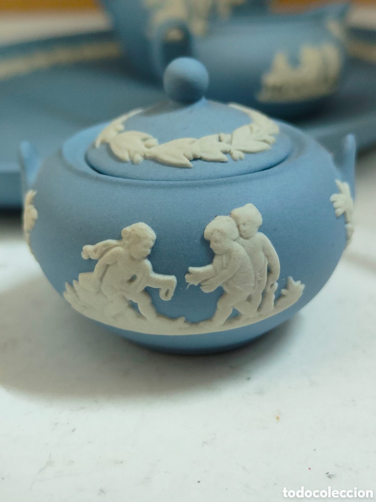 Antig&uuml;edades: Juego de t&eacute; azul miniatura - Foto 4