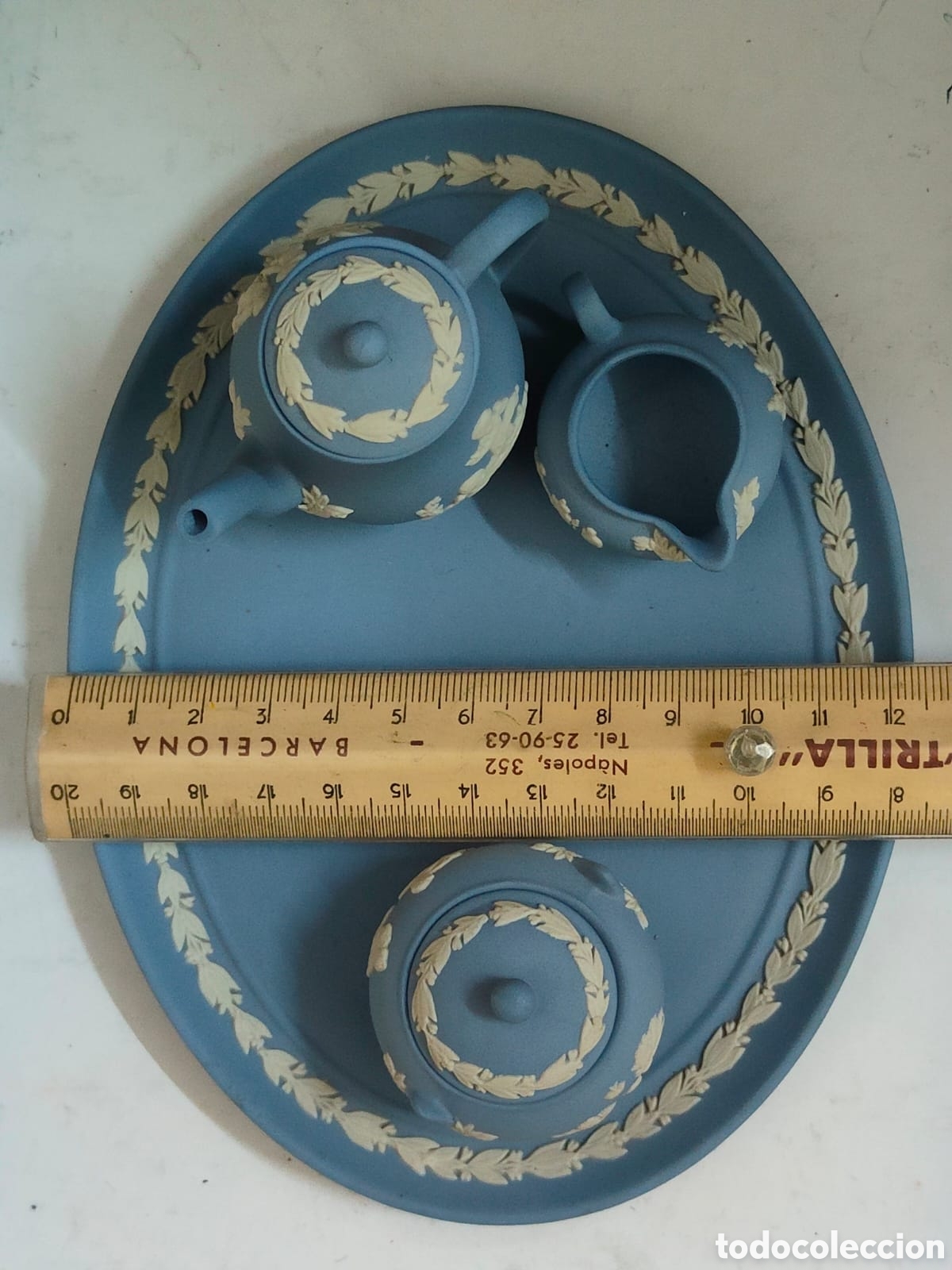 Antig&uuml;edades: Juego de t&eacute; azul miniatura - Foto 9
