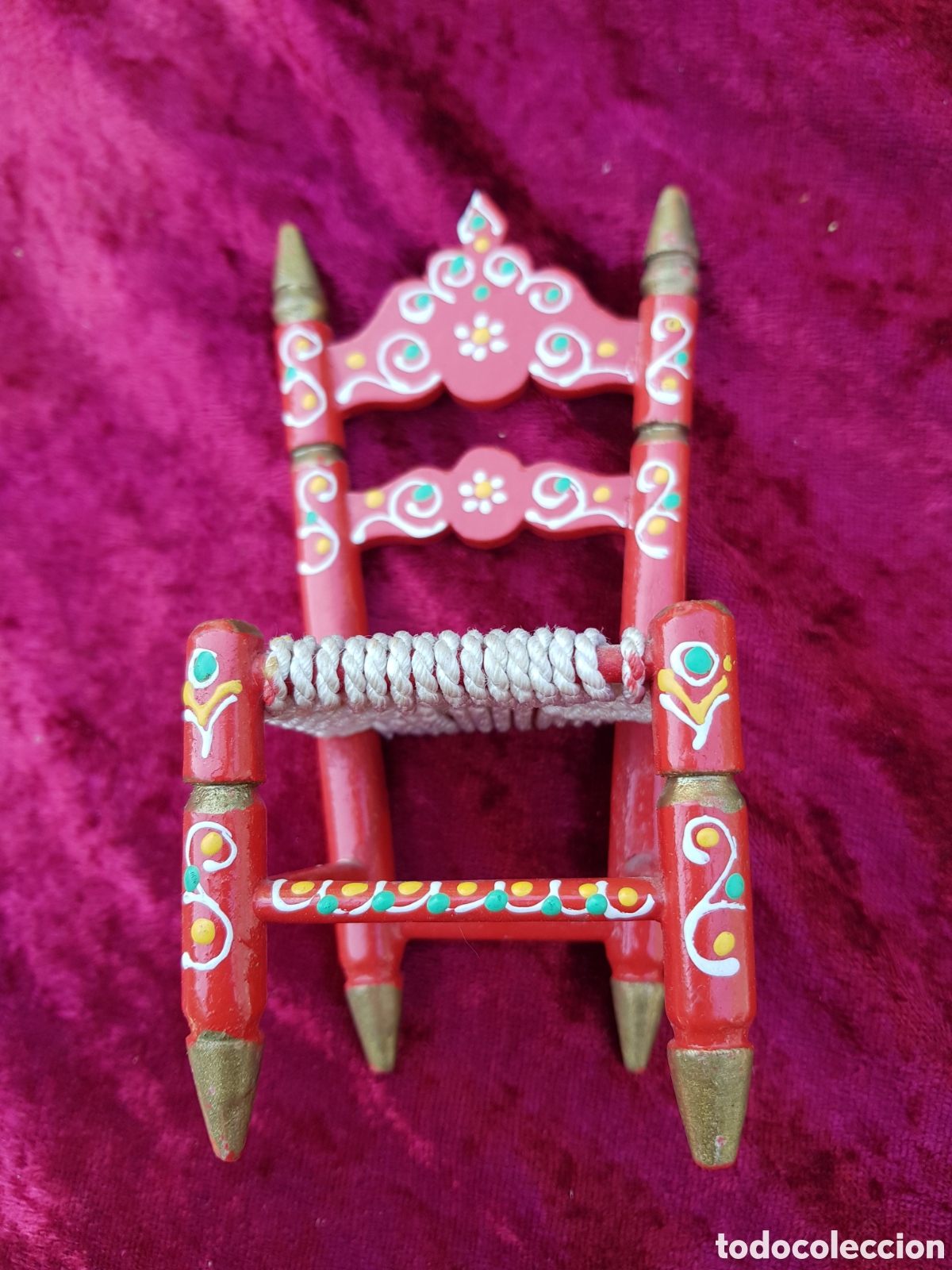 Oggetti Antichi: ANTIGUO SILLA ARTESANAL EN MINIATURA