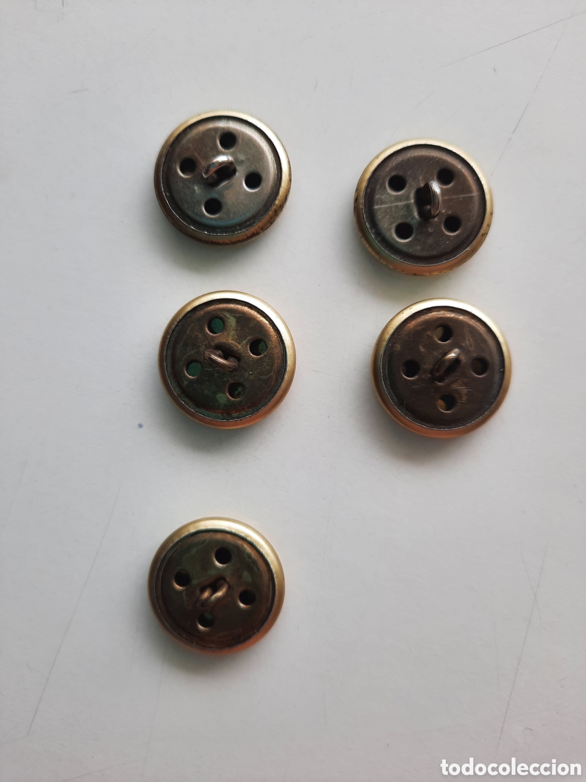 Antig&uuml;edades: 5 Botones dorados antiguos - Foto 2