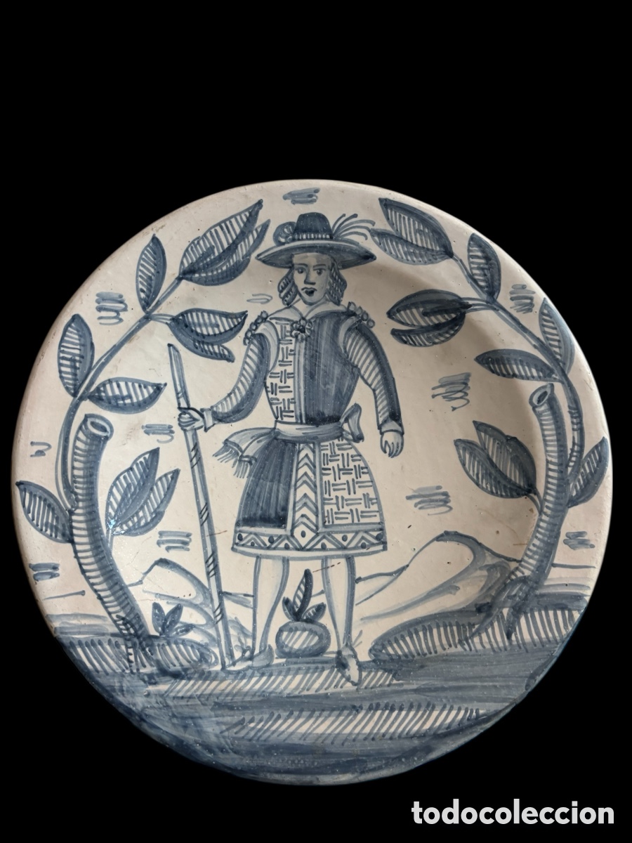Antig&uuml;edades: Plato de Talavera decorativo - Foto 1