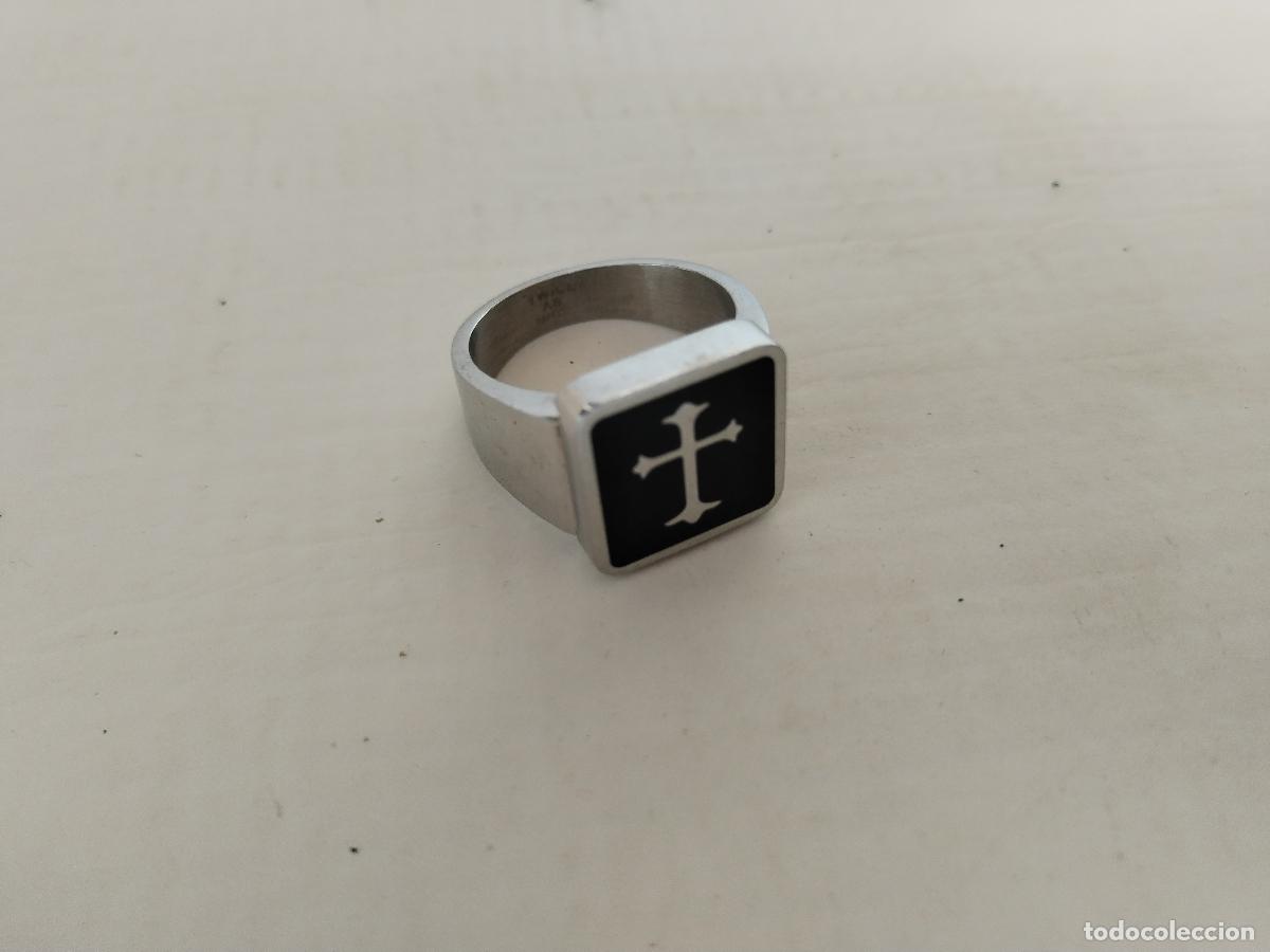 Antig&uuml;edades: cruz anillo plateado - Foto 3