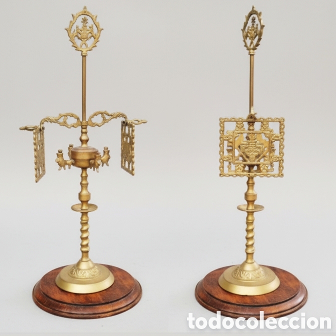 Antig&uuml;edades: ANTIGUO CANDIL DE BRONCE DORADO - Foto 1
