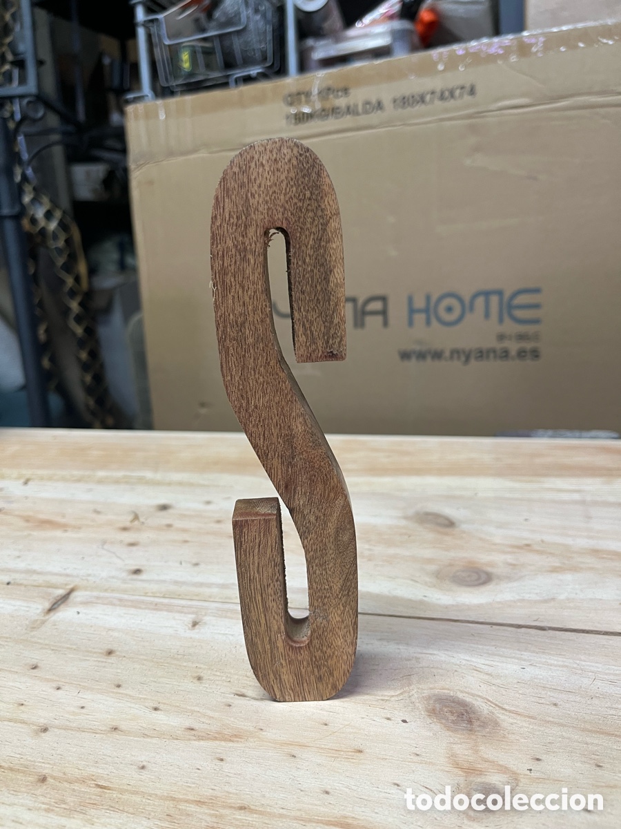 Antiques: Letra S decorativa en madera