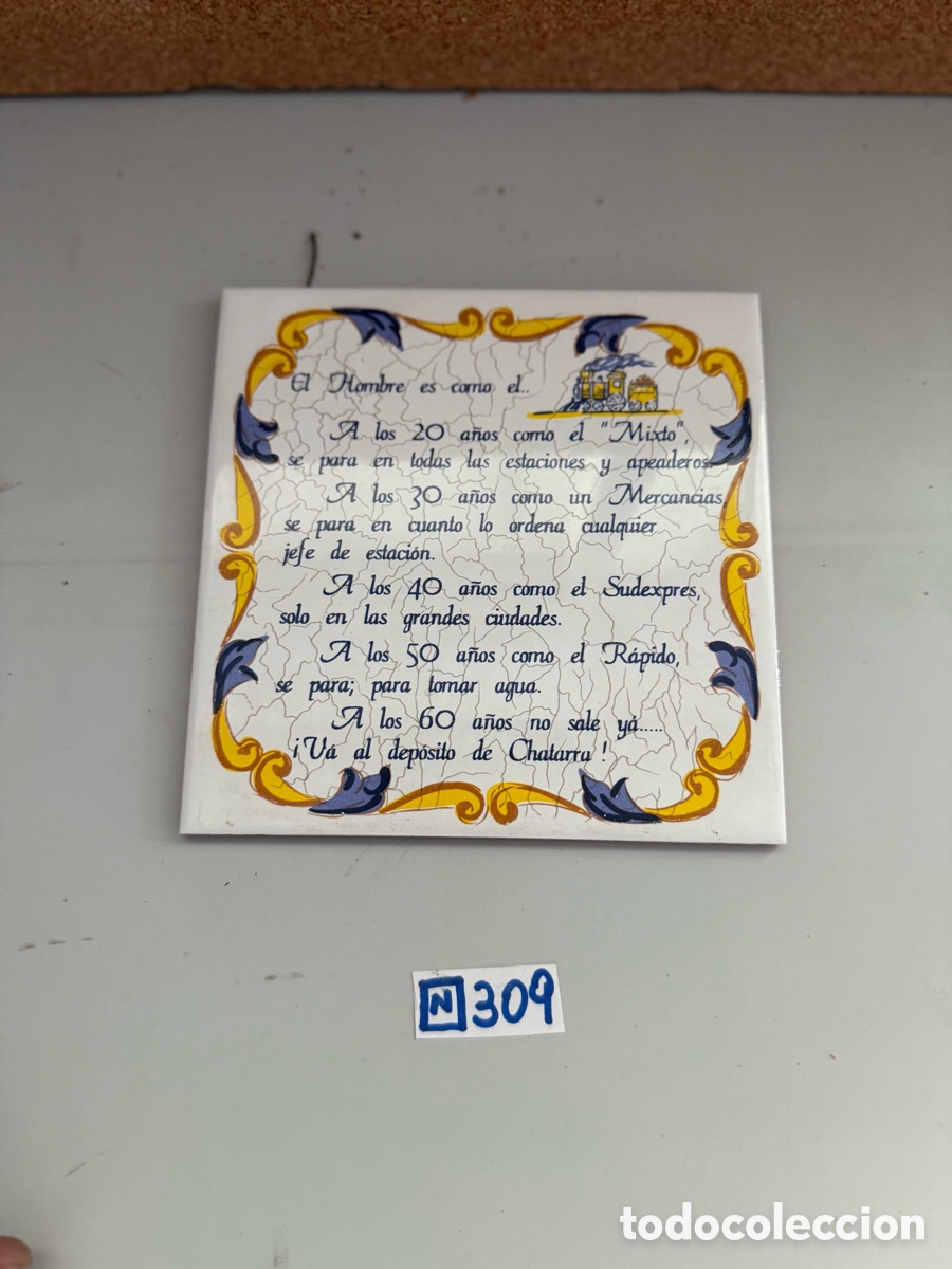 Antig&uuml;edades: Antiguo azulejo refranero popular - Foto 1