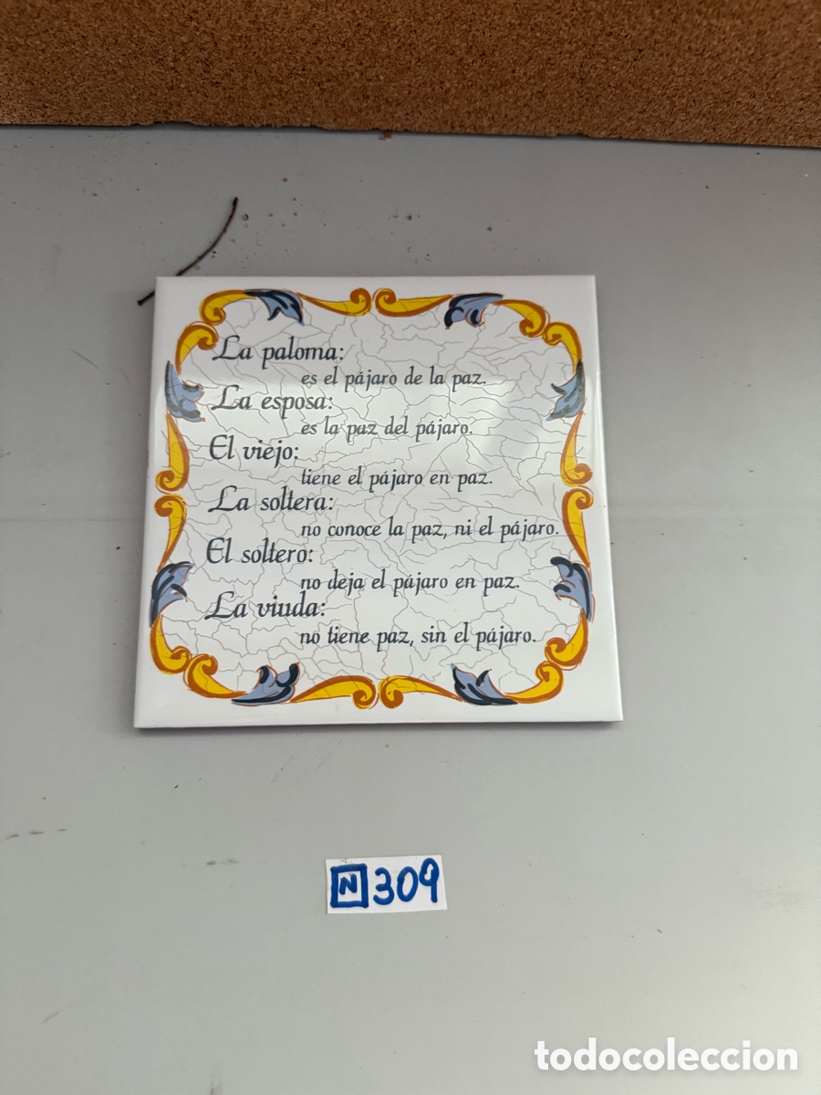 Antig&uuml;edades: Antiguo azulejo refranero popular - Foto 1