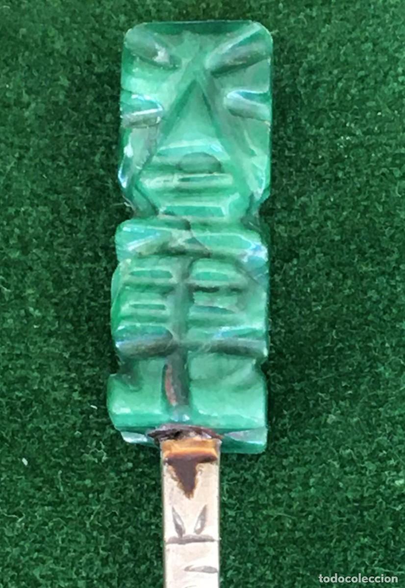 Antig&uuml;edades: Lote de 3 piezas de plata y jade de M&eacute;xico - Foto 3