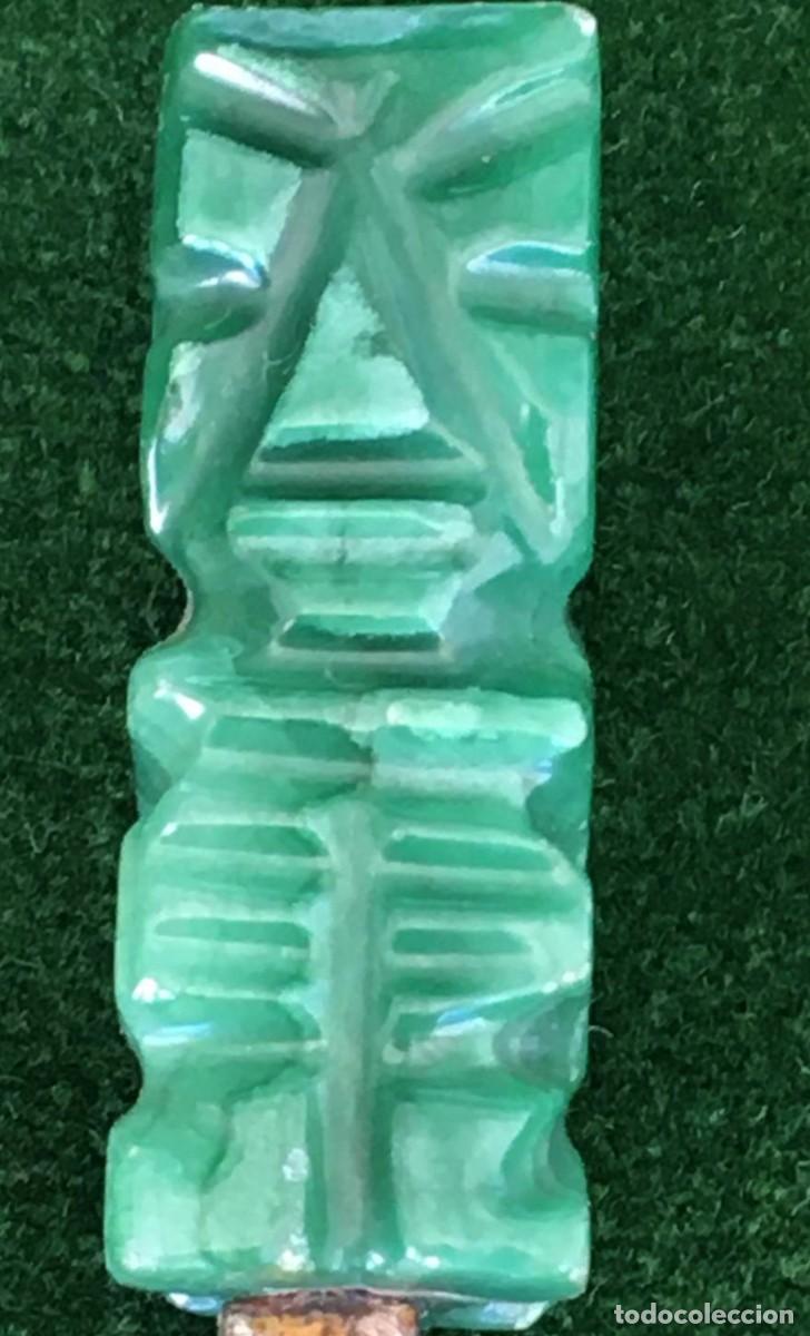 Antig&uuml;edades: Lote de 3 piezas de plata y jade de M&eacute;xico - Foto 4