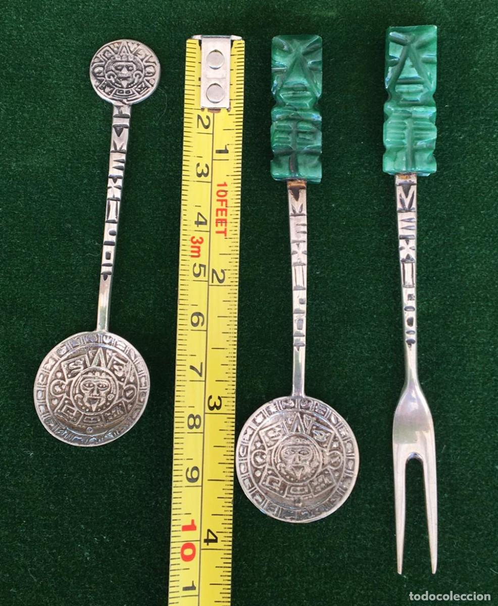Antig&uuml;edades: Lote de 3 piezas de plata y jade de M&eacute;xico - Foto 8