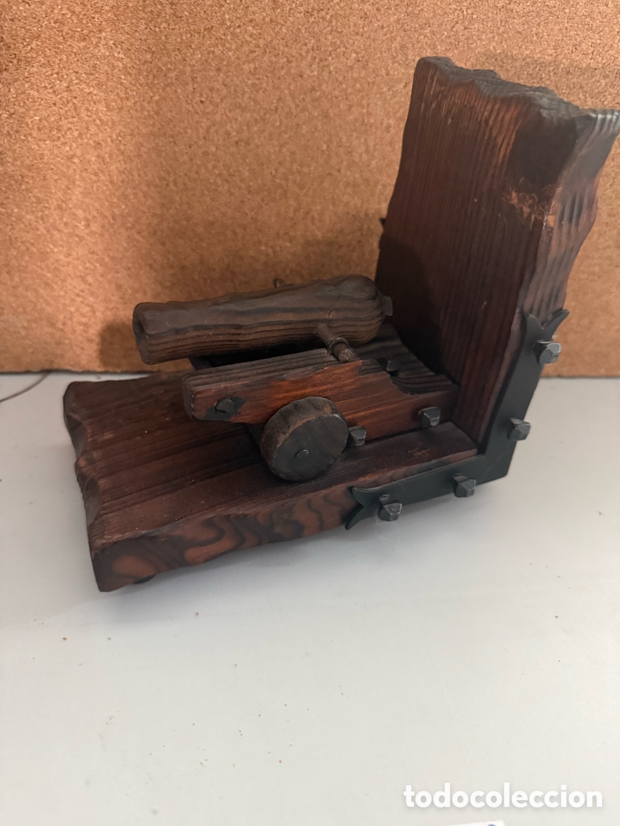 Antig&uuml;edades: Sujeta libros ca&ntilde;&oacute;n de madera - Foto 2
