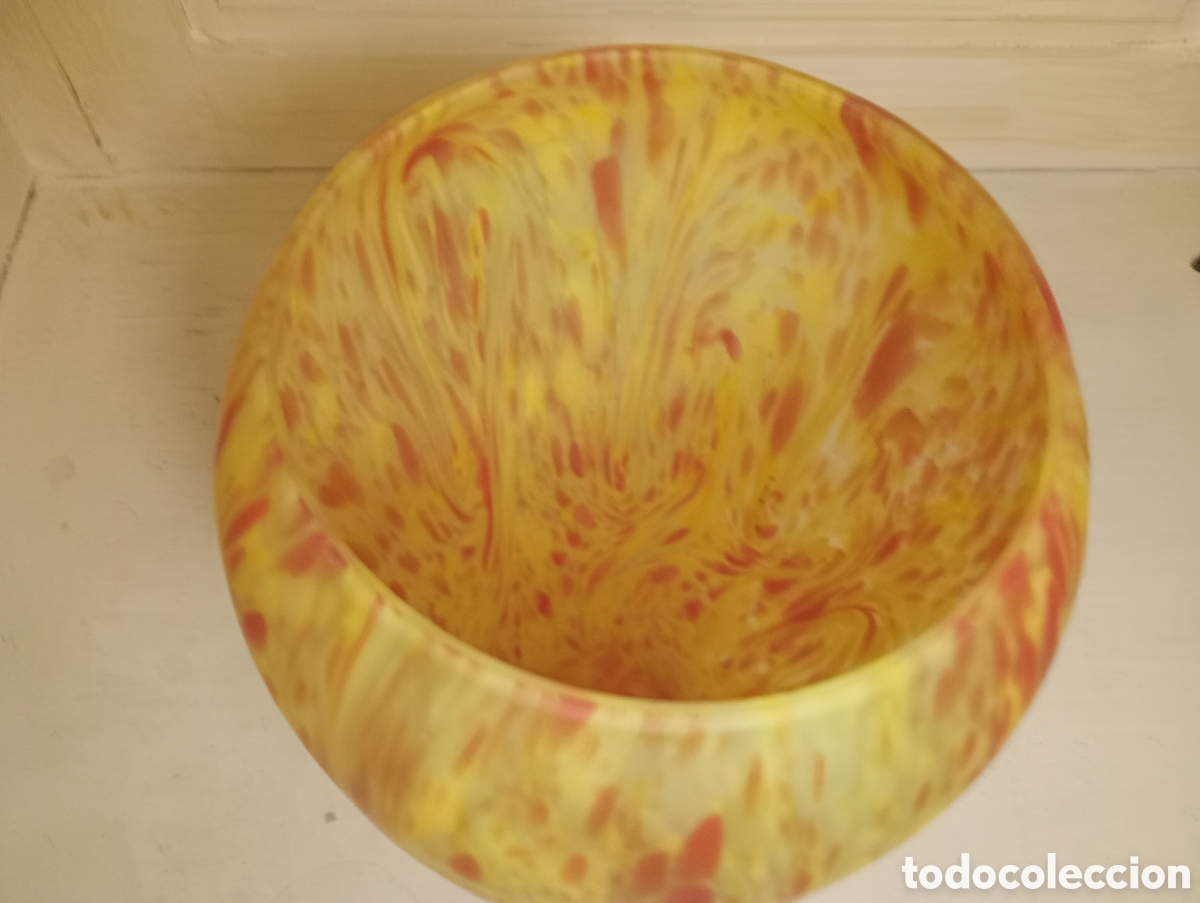 Antig&uuml;edades: Vase en verre souffl&eacute; tons jaune orange - Foto 2