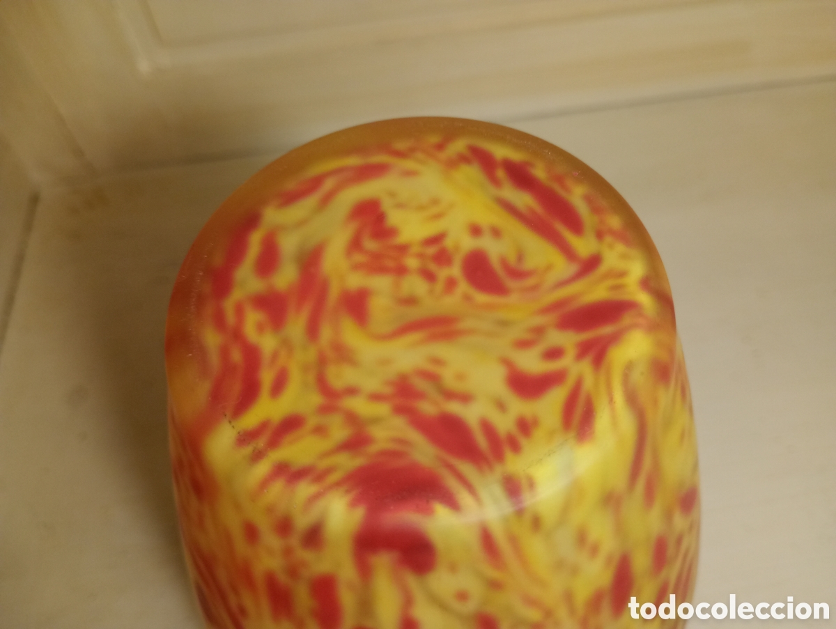 Antig&uuml;edades: Vase en verre souffl&eacute; tons jaune orange - Foto 3