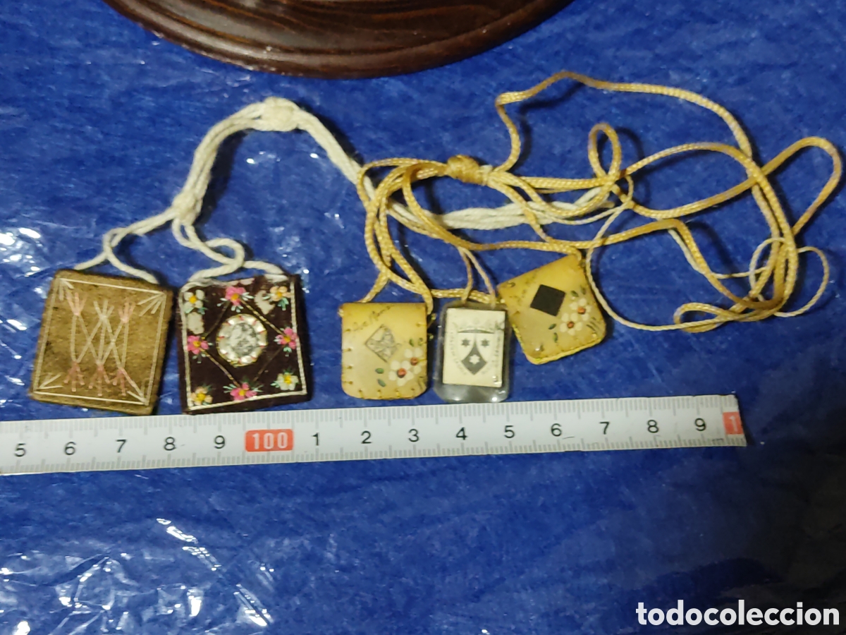 Antig&uuml;edades: Lote de antiguos escapularios. - Foto 2