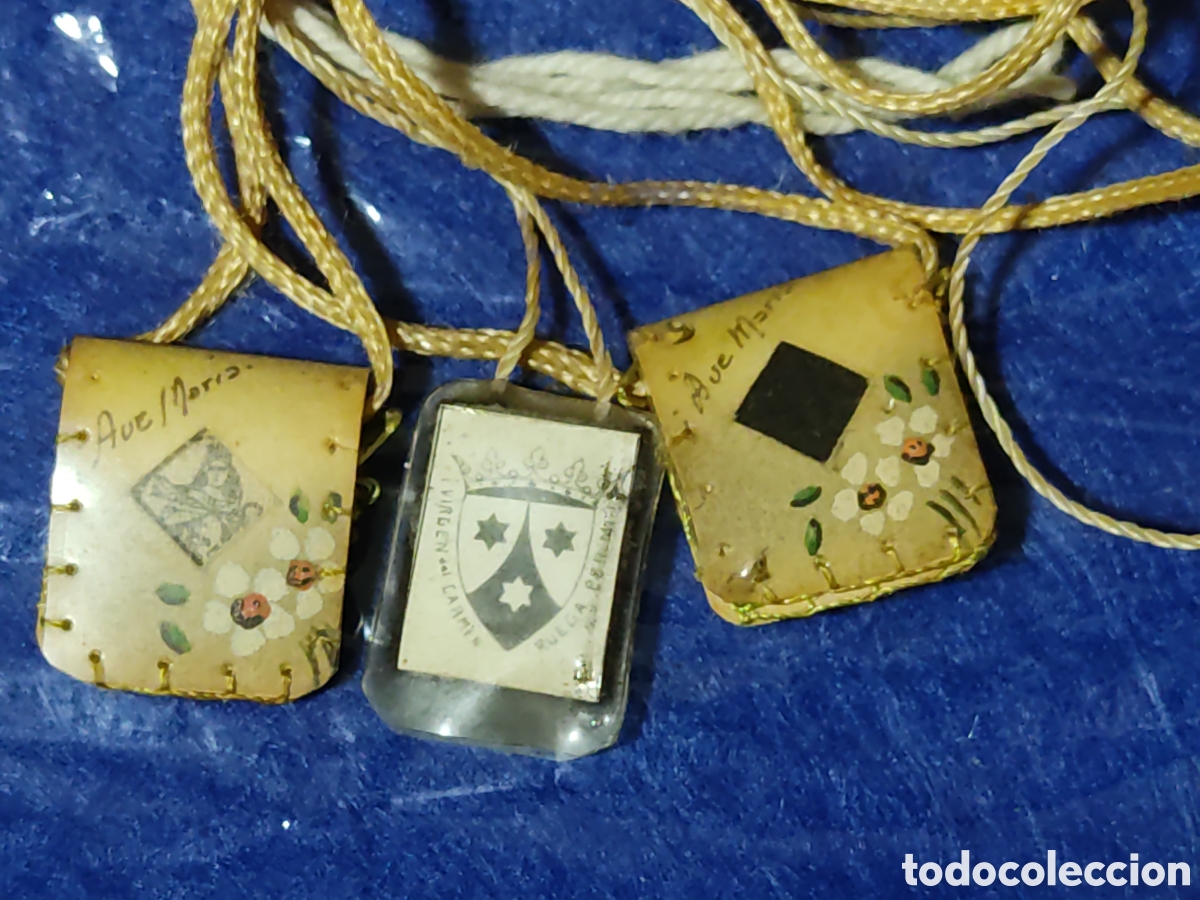 Antig&uuml;edades: Lote de antiguos escapularios. - Foto 4