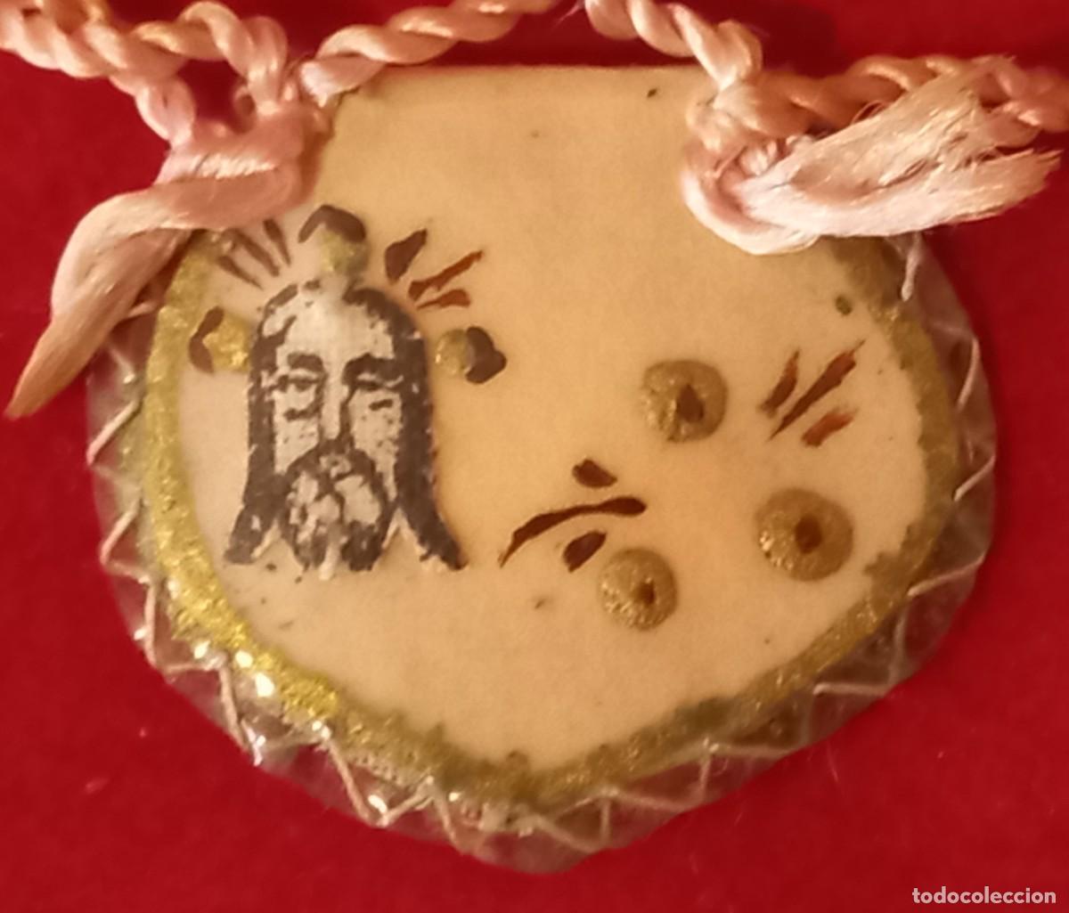 Antig&uuml;edades: ESCAPULARIO , RELICARIO ANTIGUO CON EL ROSTRO DE JESUS - Foto 2
