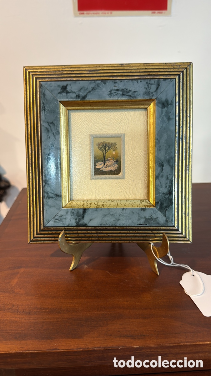 Oggetti Antichi: MINIATURA ORO ORIENTAL ENMARCADA