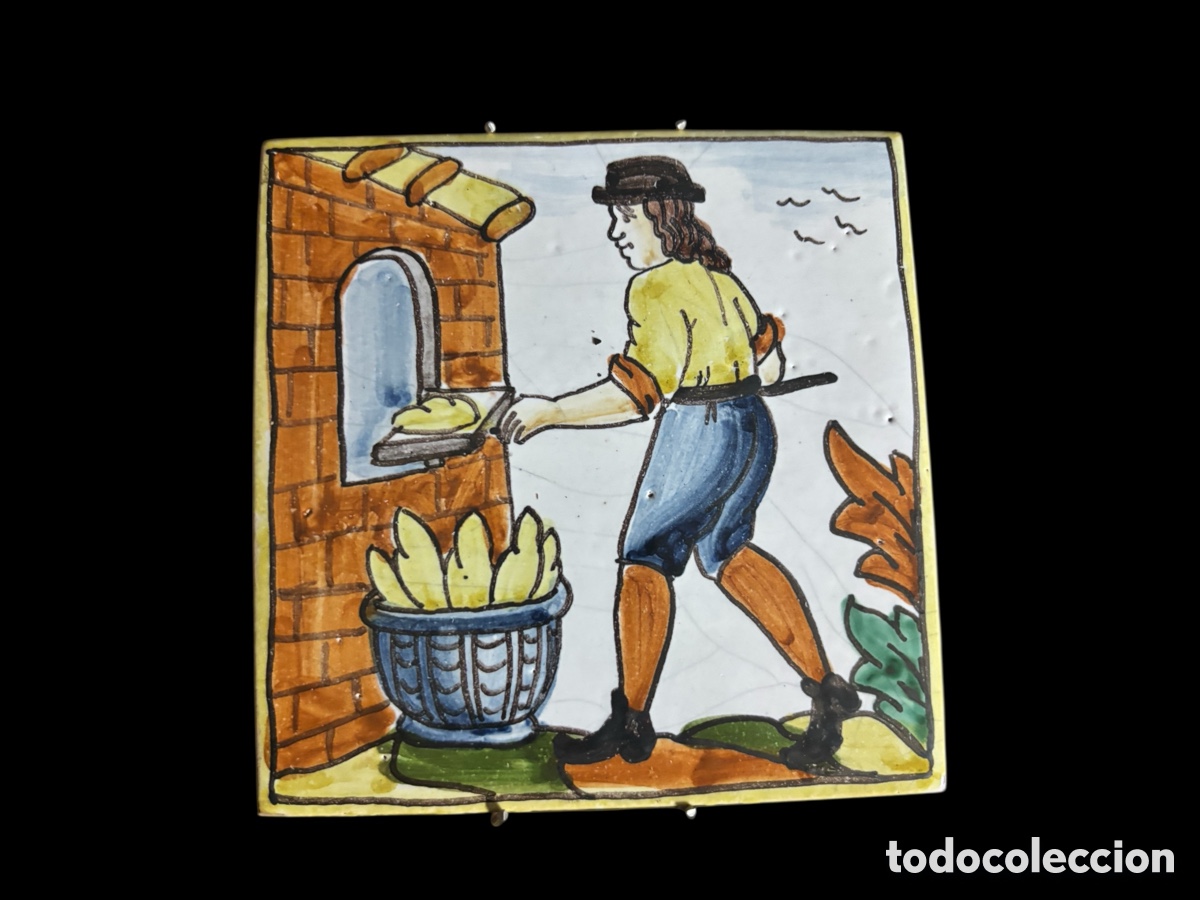 Antig&uuml;edades: Bonito, azulejo catal&aacute;n. Panadero. - Foto 1