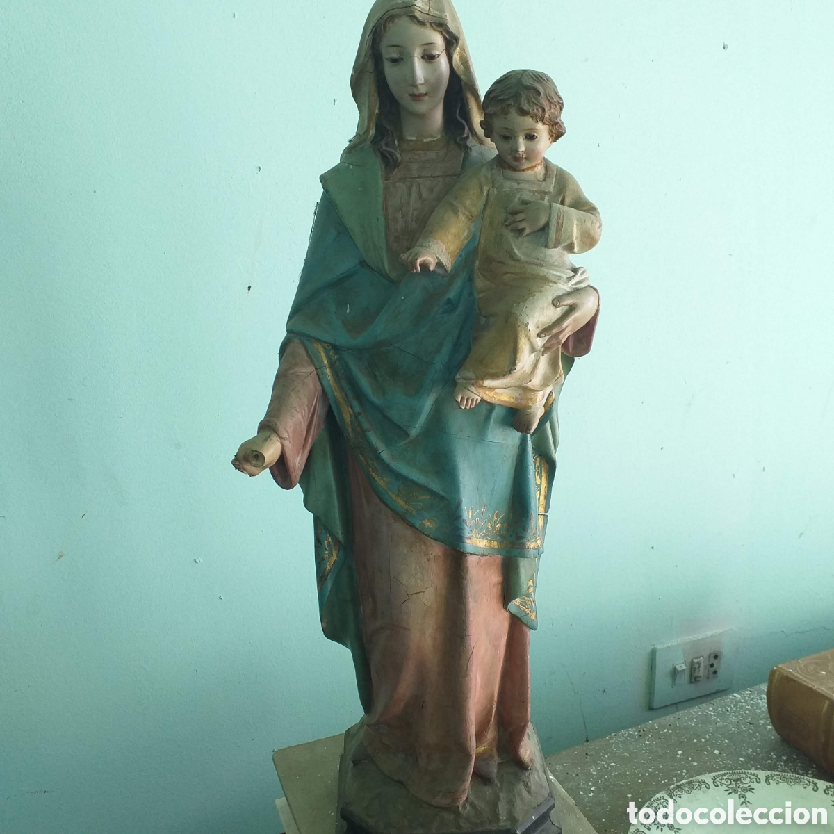 Antig&uuml;edades: Virgen Maria con Ni&ntilde;o Jes&uacute;s - Foto 3