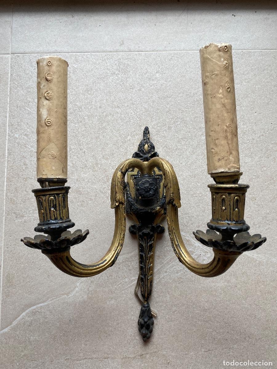 Antig&uuml;edades: Aplique de pared de bronce - Foto 1