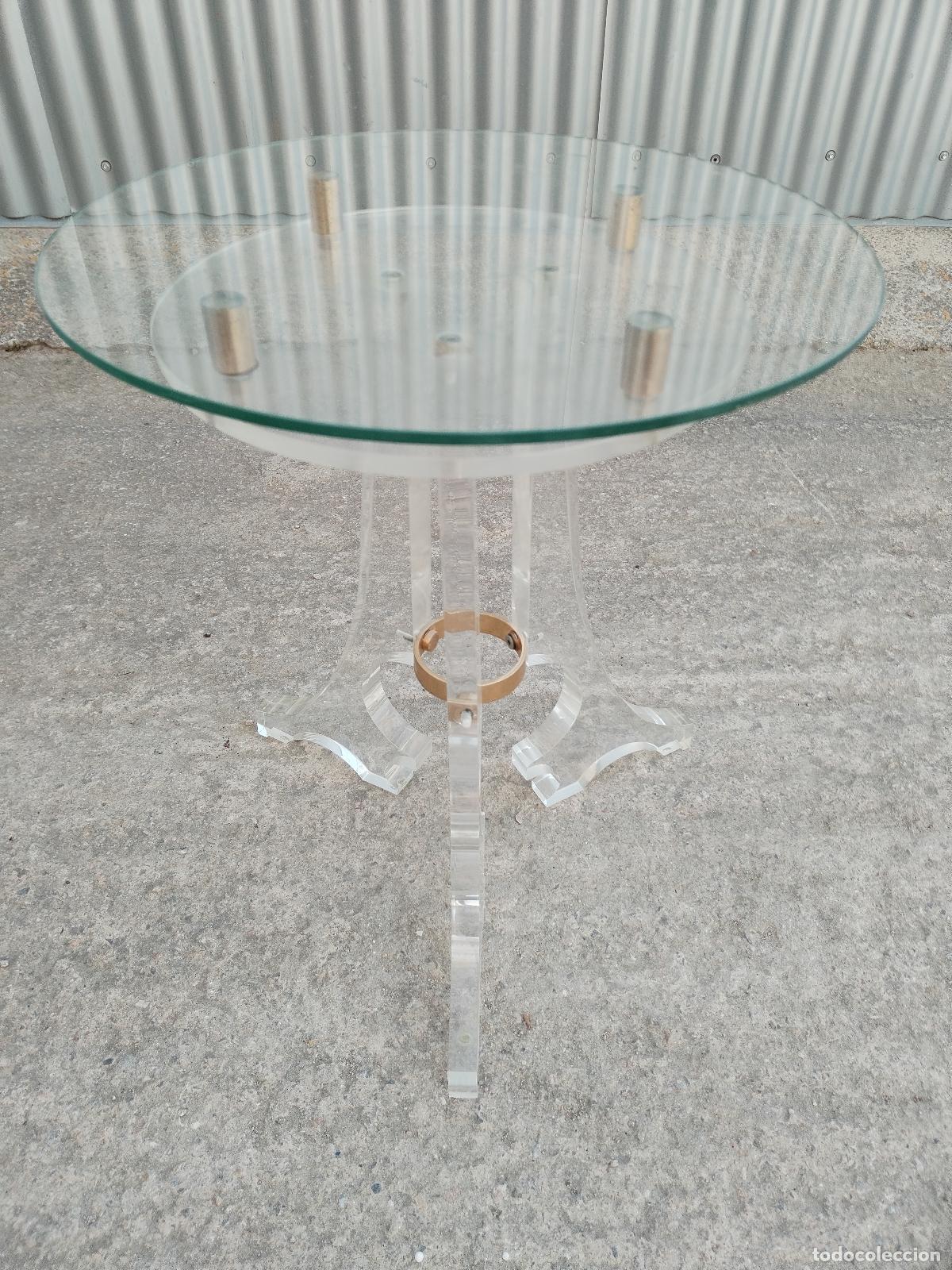 Antig&uuml;edades: mesa auxiliar de cristal y metacrilato - Foto 4